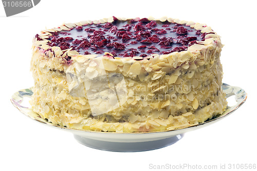 Image of Cake with cherry jelly.