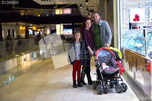 Image of family in shopping mall