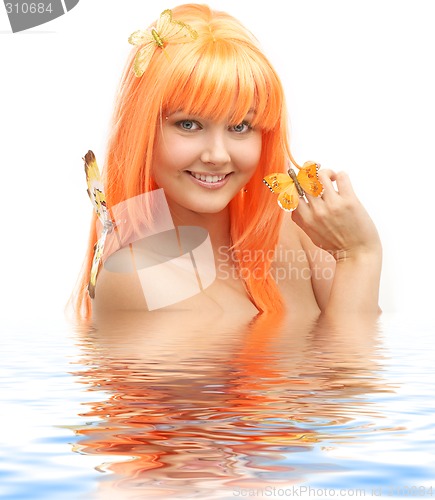 Image of butterfly girl in water #2