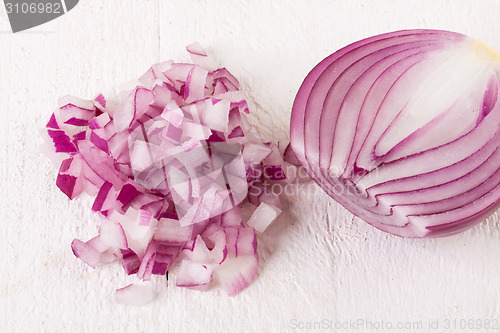 Image of Fresh finely diced red onion