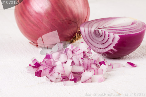 Image of Fresh finely diced red onion