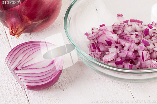 Image of Fresh finely diced red onion