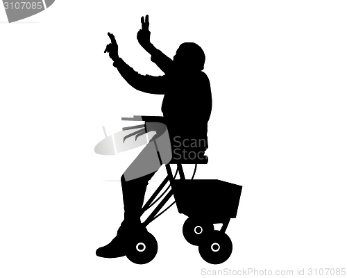 Image of Woman with rollator