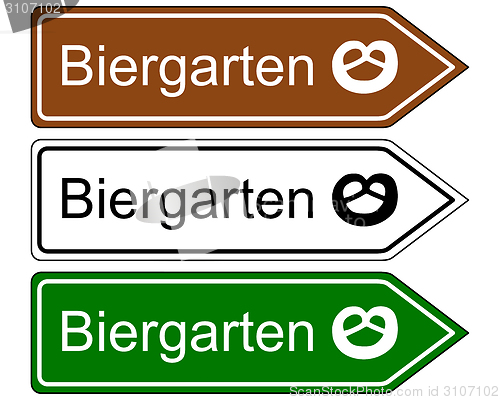 Image of Direction sign beer garden