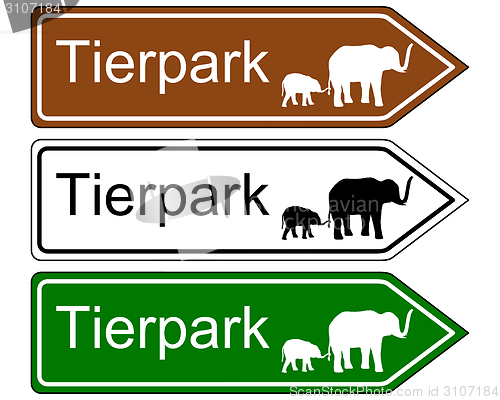 Image of Direction sign zoo