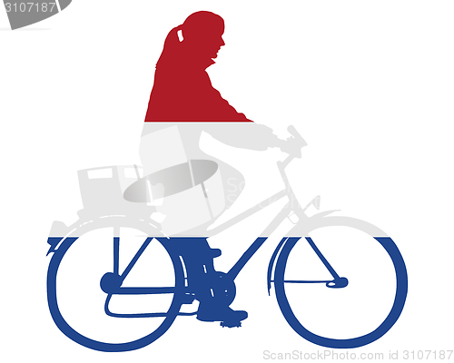 Image of Dutch woman on bike