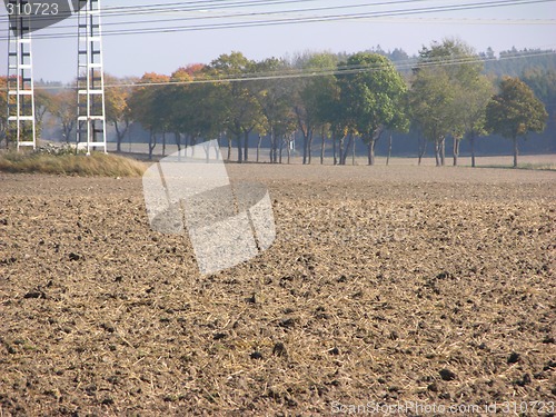 Image of Power line on field