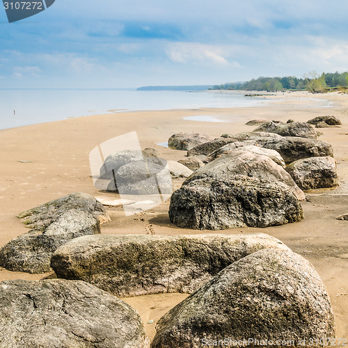 Image of Stony on coast of Baltic sea early in the morning