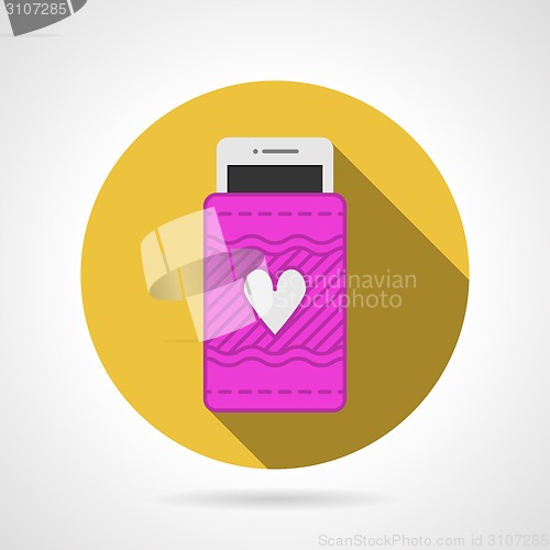 Image of Cell phone case flat vector icon