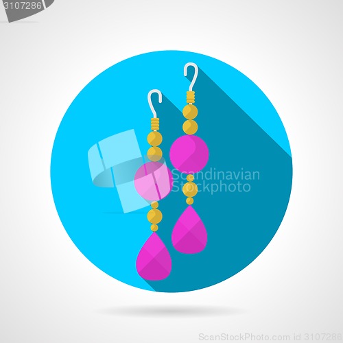 Image of Round flat vector icon for earrings