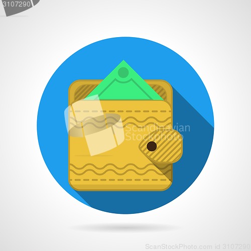 Image of Yellow wallet flat vector icon