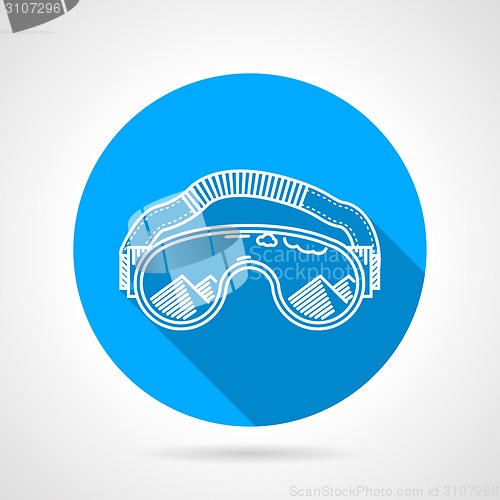 Image of Goggles circle flat vector icon