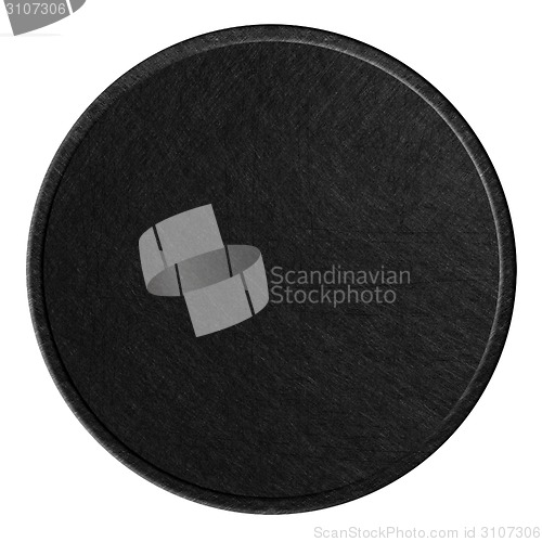 Image of black round metal plate