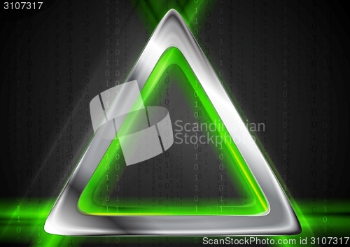 Image of Metal background and green glowing light