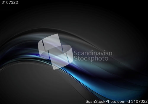 Image of Dark blue futuristic wavy background