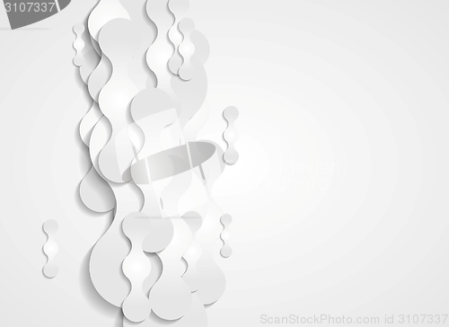 Image of Abstract grey paper shapes design