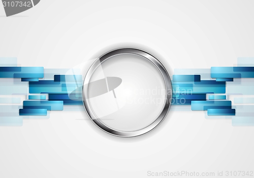 Image of Blue hi-tech background with metal circle