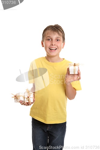 Image of Child showcasing gifts