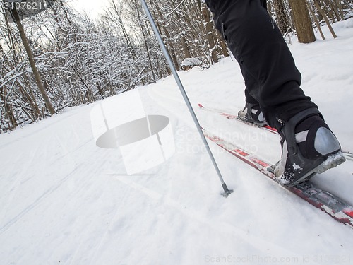 Image of Man cross-country skiing 