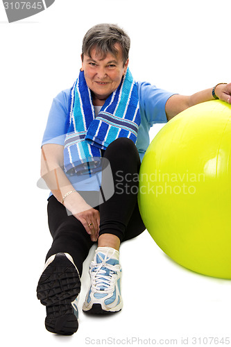 Image of Senior woman at gym