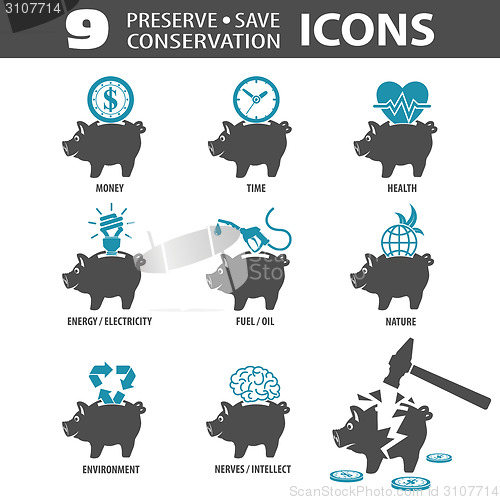 Image of Preserve Save Icons