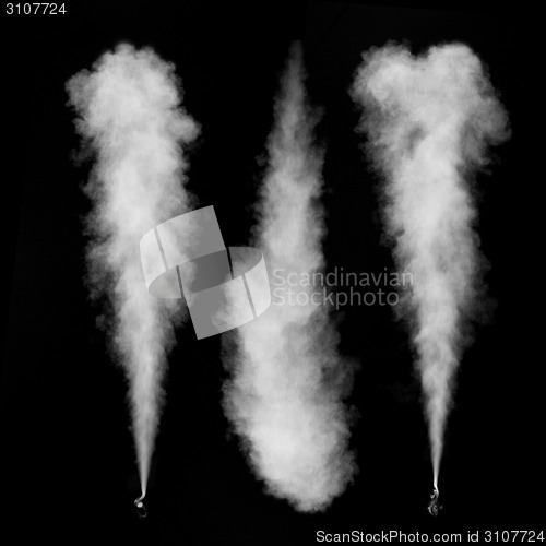 Image of White smoke set isolated on black