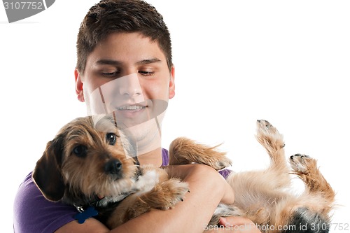 Image of Man Holding His Dog