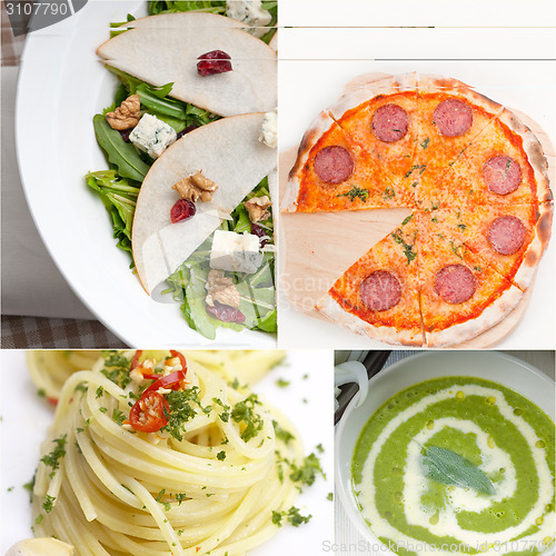 Image of healthy and tasty Italian food collage