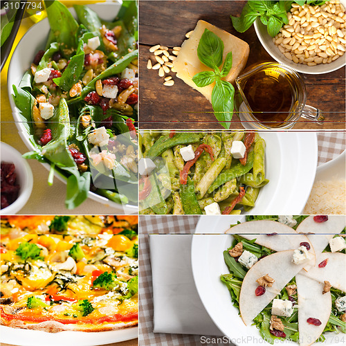 Image of healthy and tasty Italian food collage