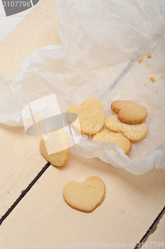 Image of heart shaped shortbread valentine cookies