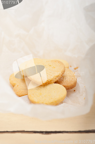 Image of heart shaped shortbread valentine cookies