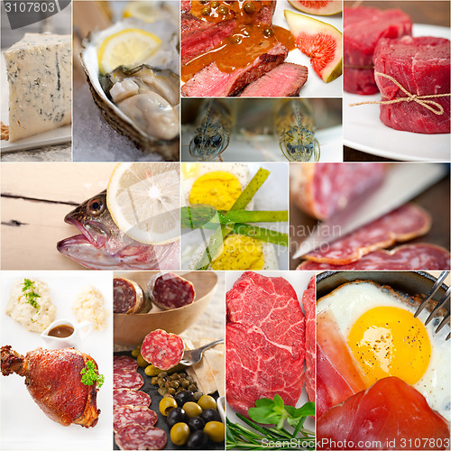 Image of high protein food collection collage