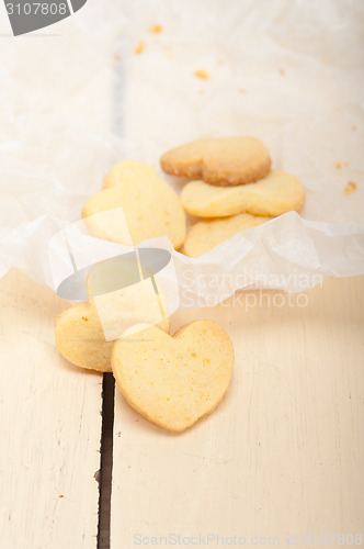 Image of heart shaped shortbread valentine cookies