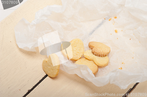 Image of heart shaped shortbread valentine cookies