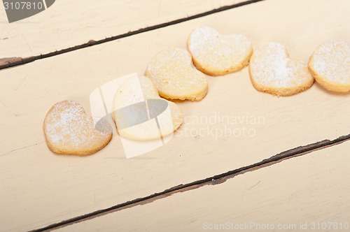 Image of heart shaped shortbread valentine cookies