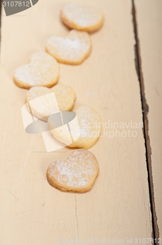 Image of heart shaped shortbread valentine cookies