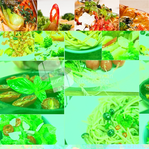 Image of healthy Vegetarian vegan food collage