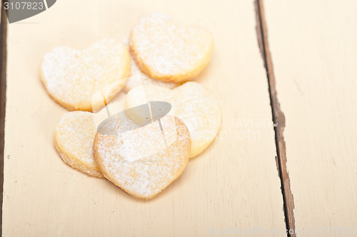 Image of heart shaped shortbread valentine cookies