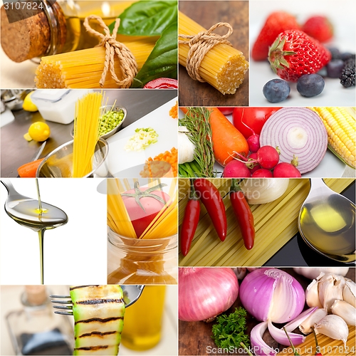 Image of healthy Vegetarian vegan food collage