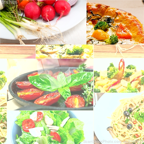 Image of healthy Vegetarian vegan food collage
