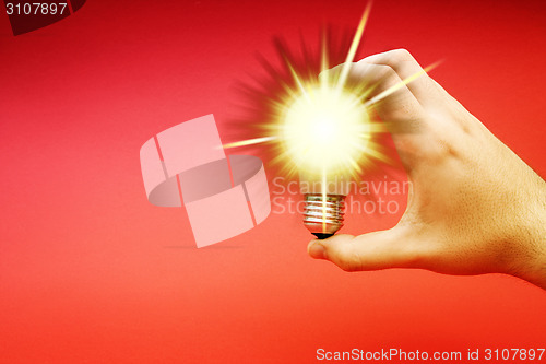 Image of Background with lit lightbulb