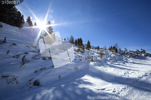 Image of Snowy mountain landscape in the Austrian Alps