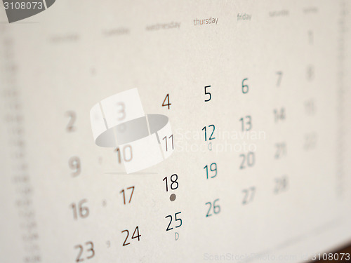 Image of Calendar page