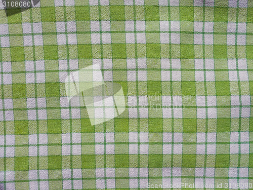 Image of Green checkered tablecloth background