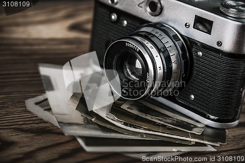 Image of old camera and old pictures