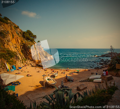 Image of Tossa de Mar, Catalonia, Spain, 06.17.2013, a small beach near C