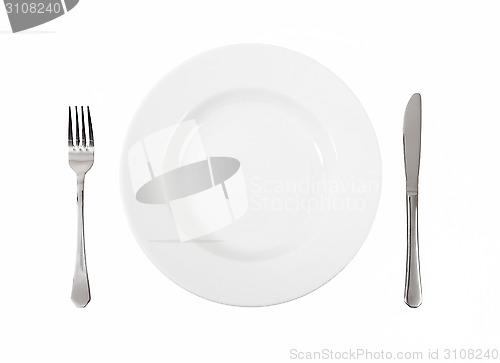 Image of Plate with cutlery