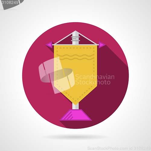 Image of Pink flat vector icon for yellow pennant