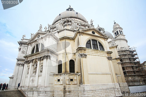 Image of Low angle view of Santa Maria della Salute in Italy