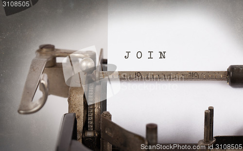 Image of Vintage inscription made by old typewriter